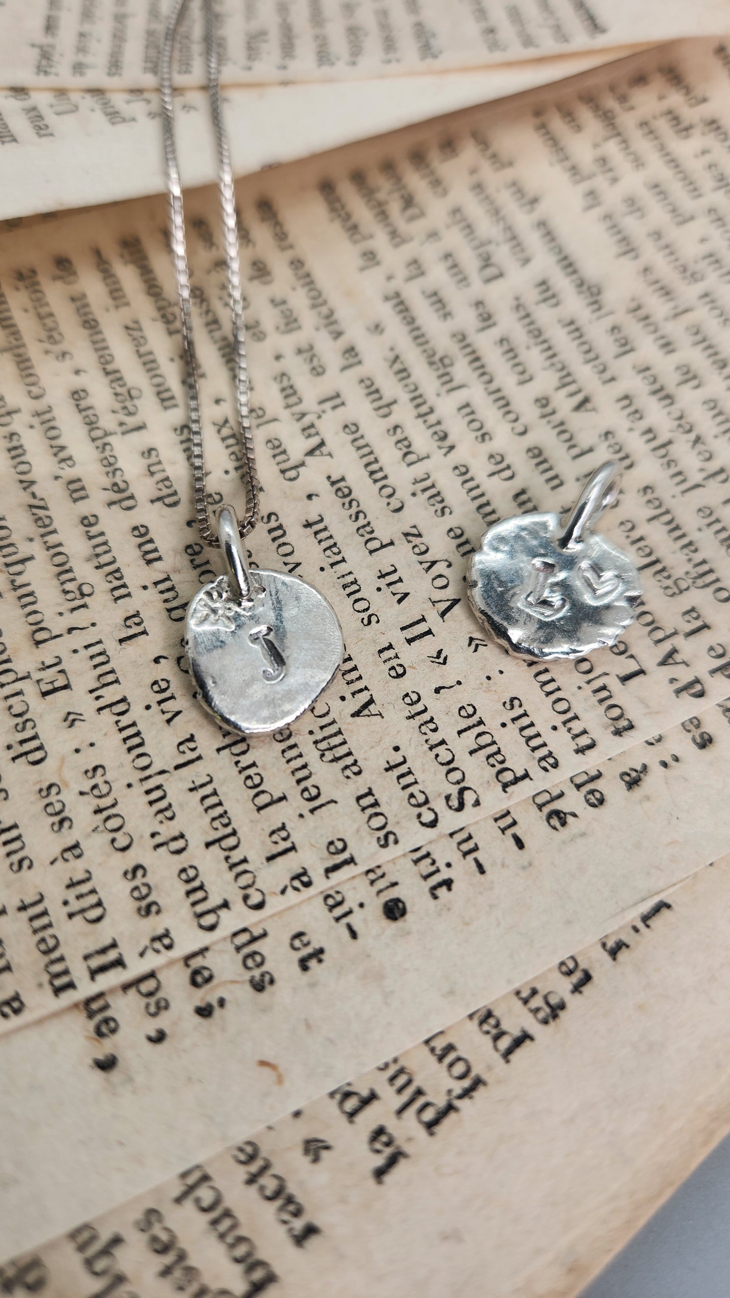 Custom recycled silver charm MTO