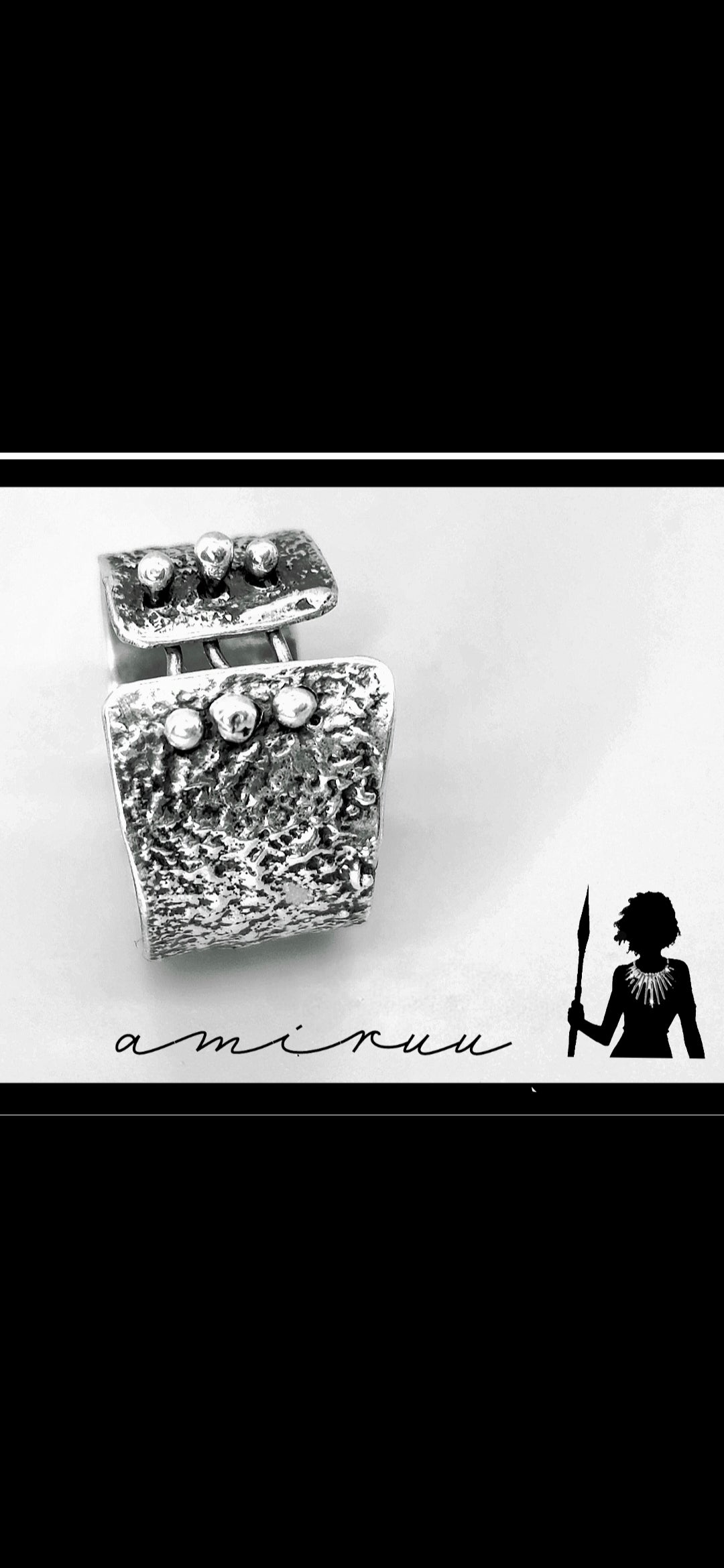 Sewn statement ring MTO
