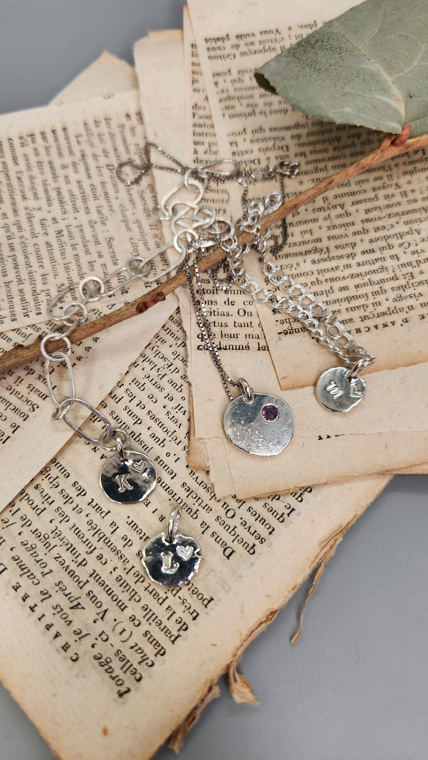 Custom recycled silver charm MTO