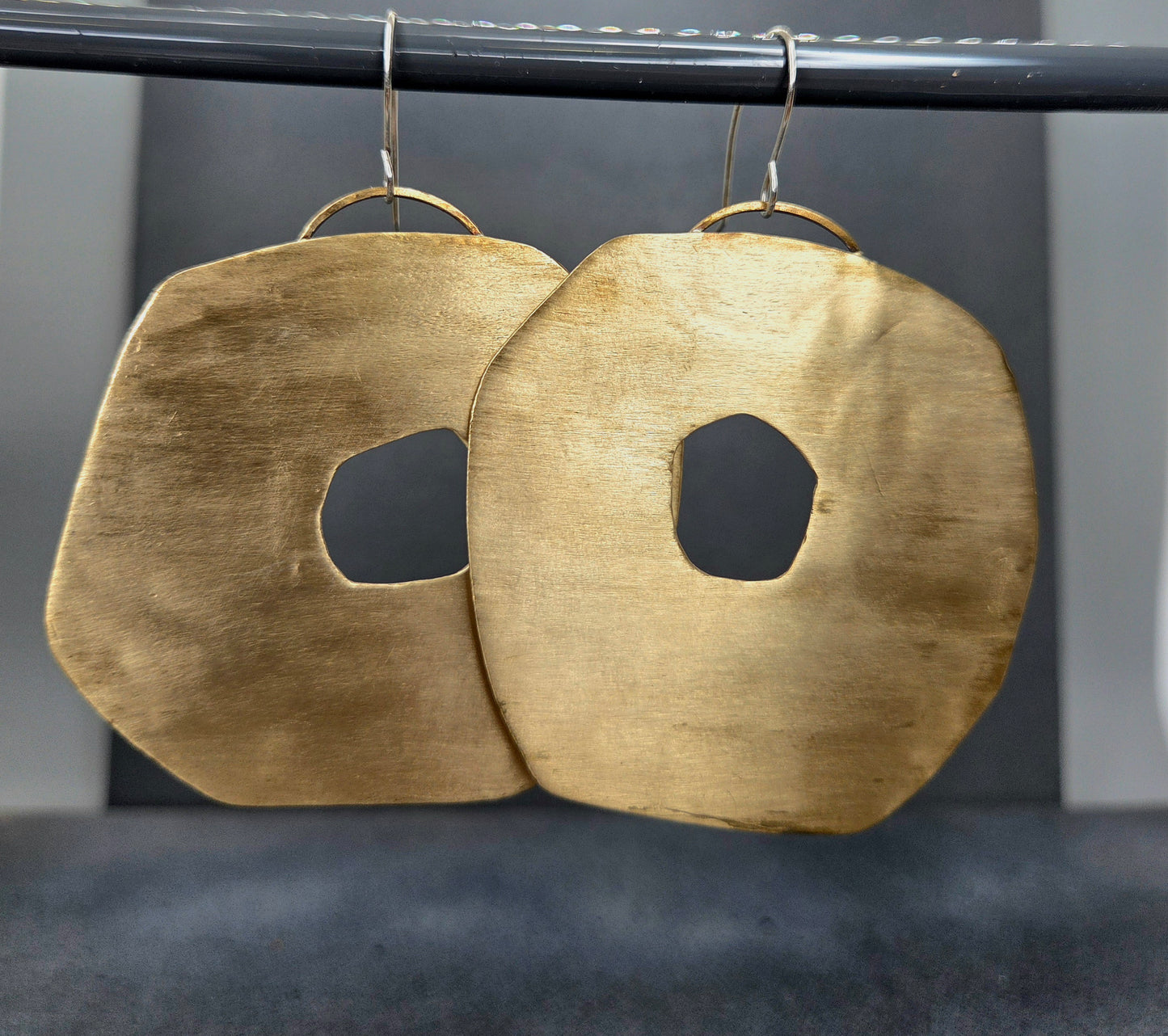 Boho statement brass earrings