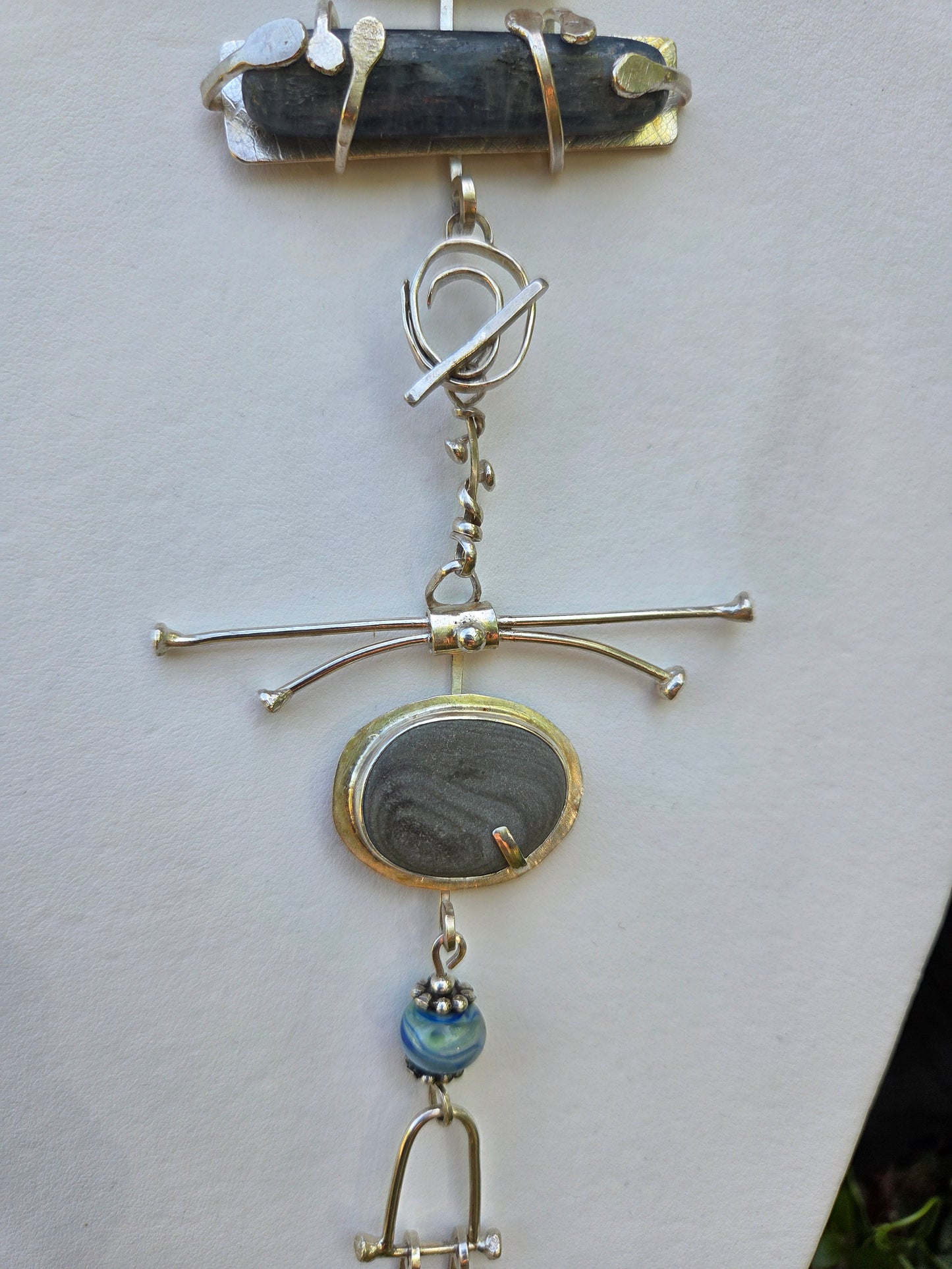 Echos of Water and Sky: One-of-a-kind convertable talisman statement necklace