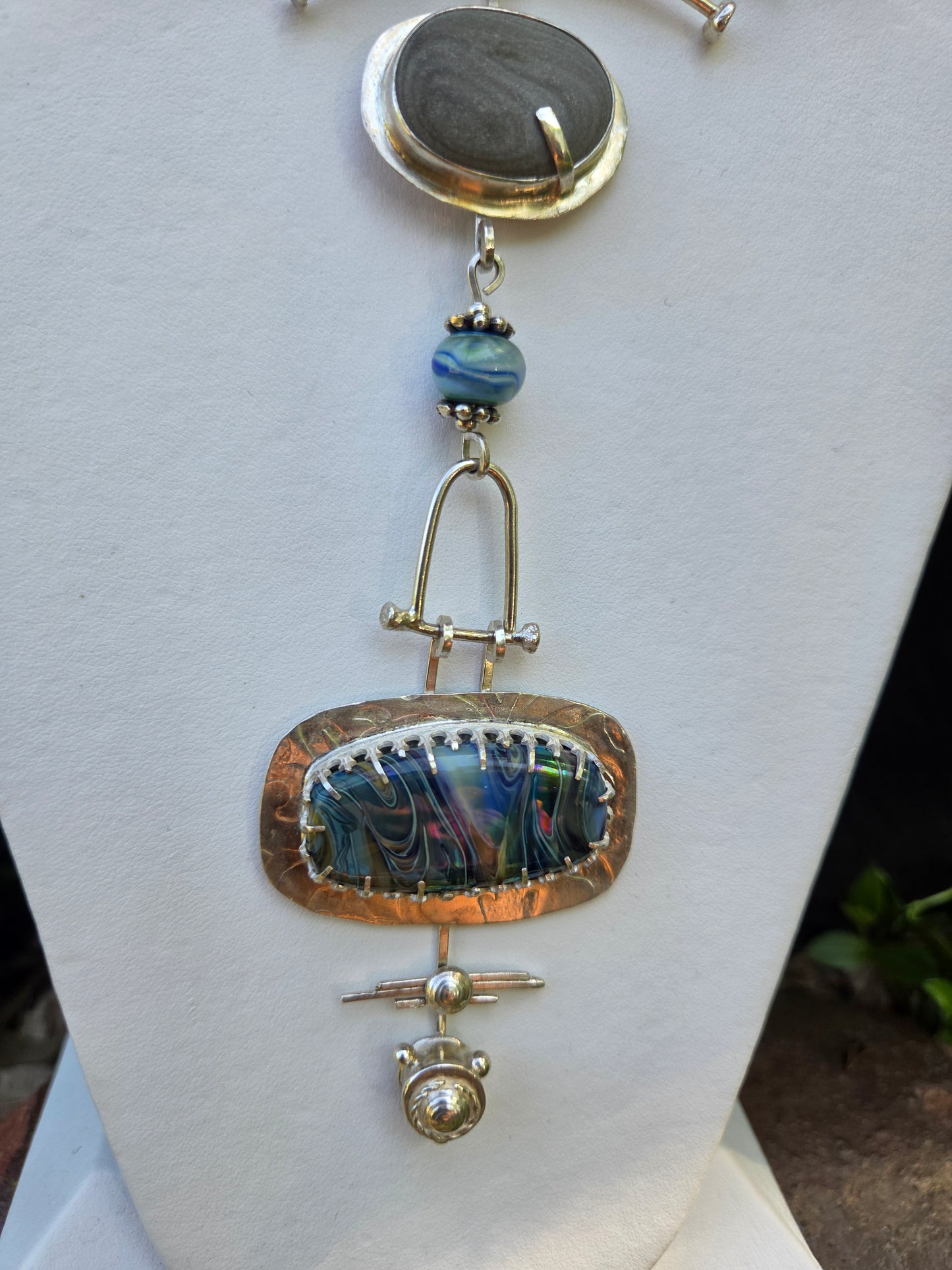 Echos of Water and Sky: One-of-a-kind convertable talisman statement necklace