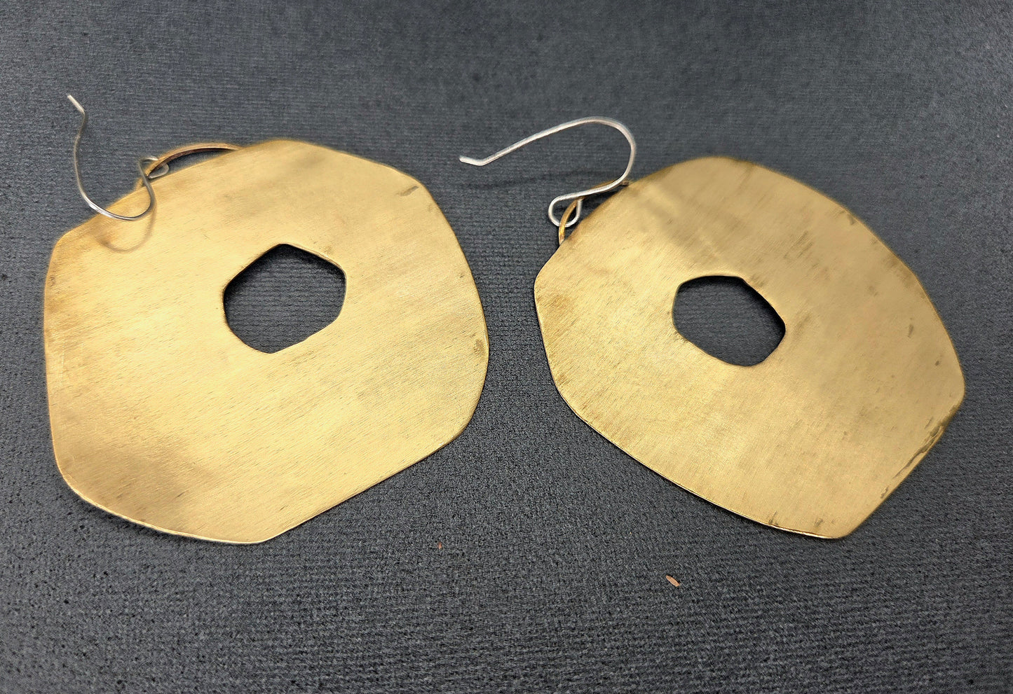 Boho statement brass earrings