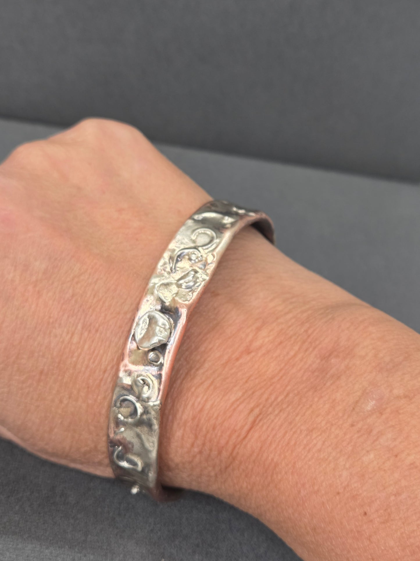 Hand-forged copper and silver men's cuff...made to order