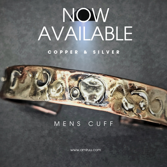 Hand-forged copper and silver men's cuff...made to order