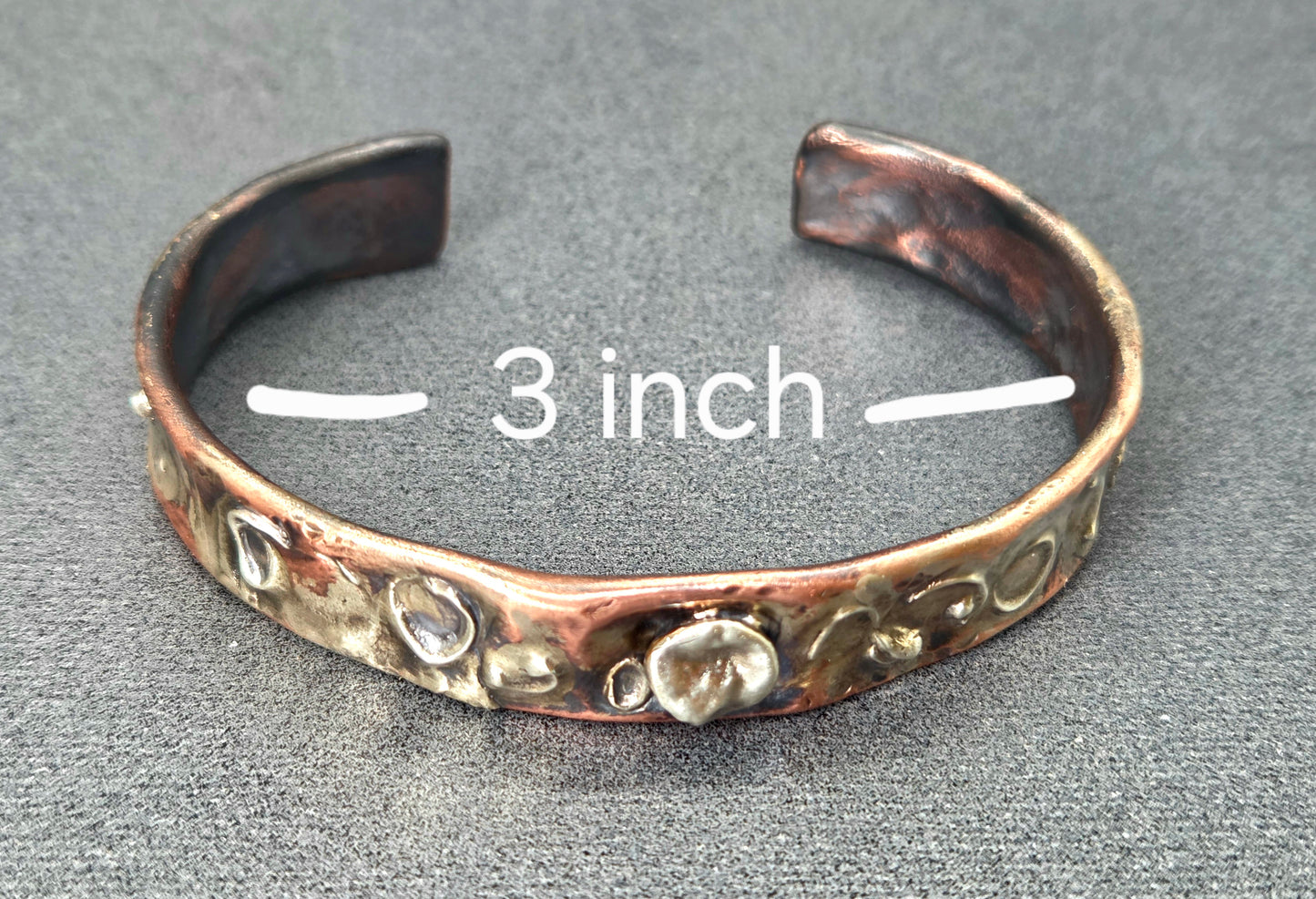 Hand-forged copper and silver men's cuff...made to order